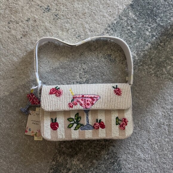 Handbags - Beaded Pina Colada Flap Shoulder Bag